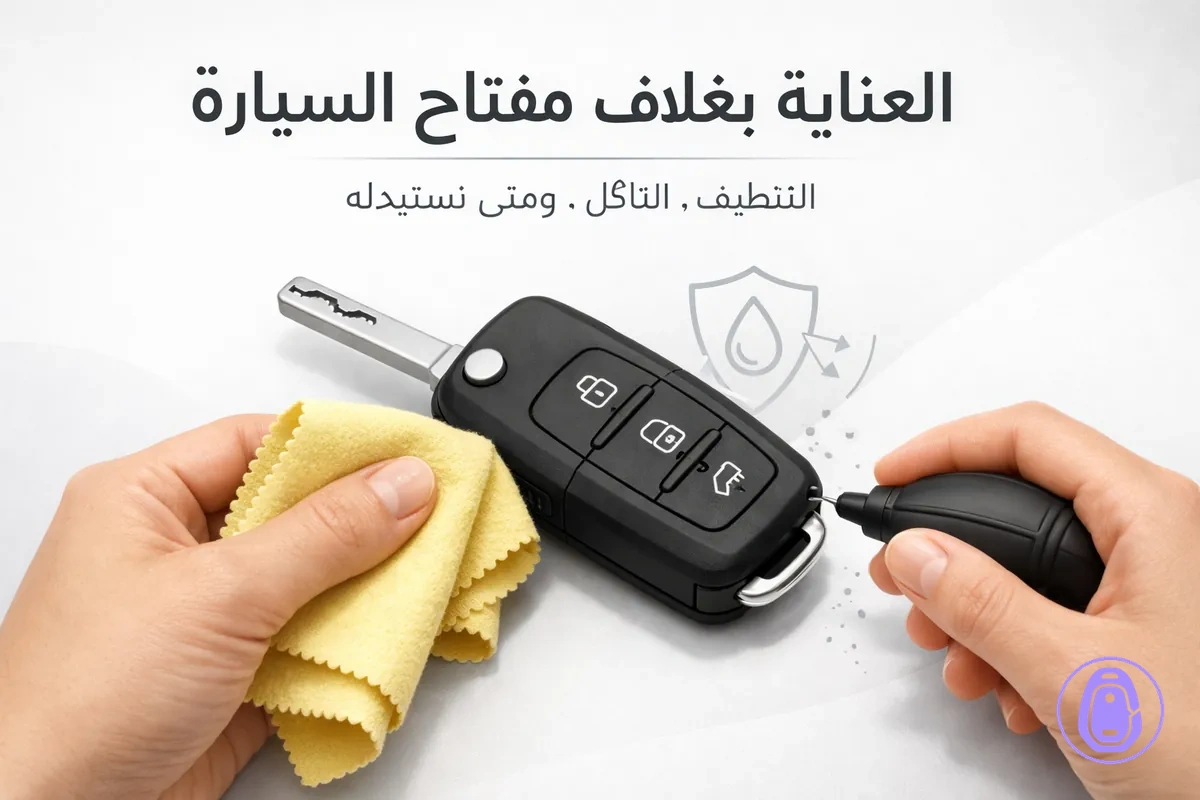 رسمة للعناية والتنظيف لحماية غلاف مفتاح السيارة من التآكل.