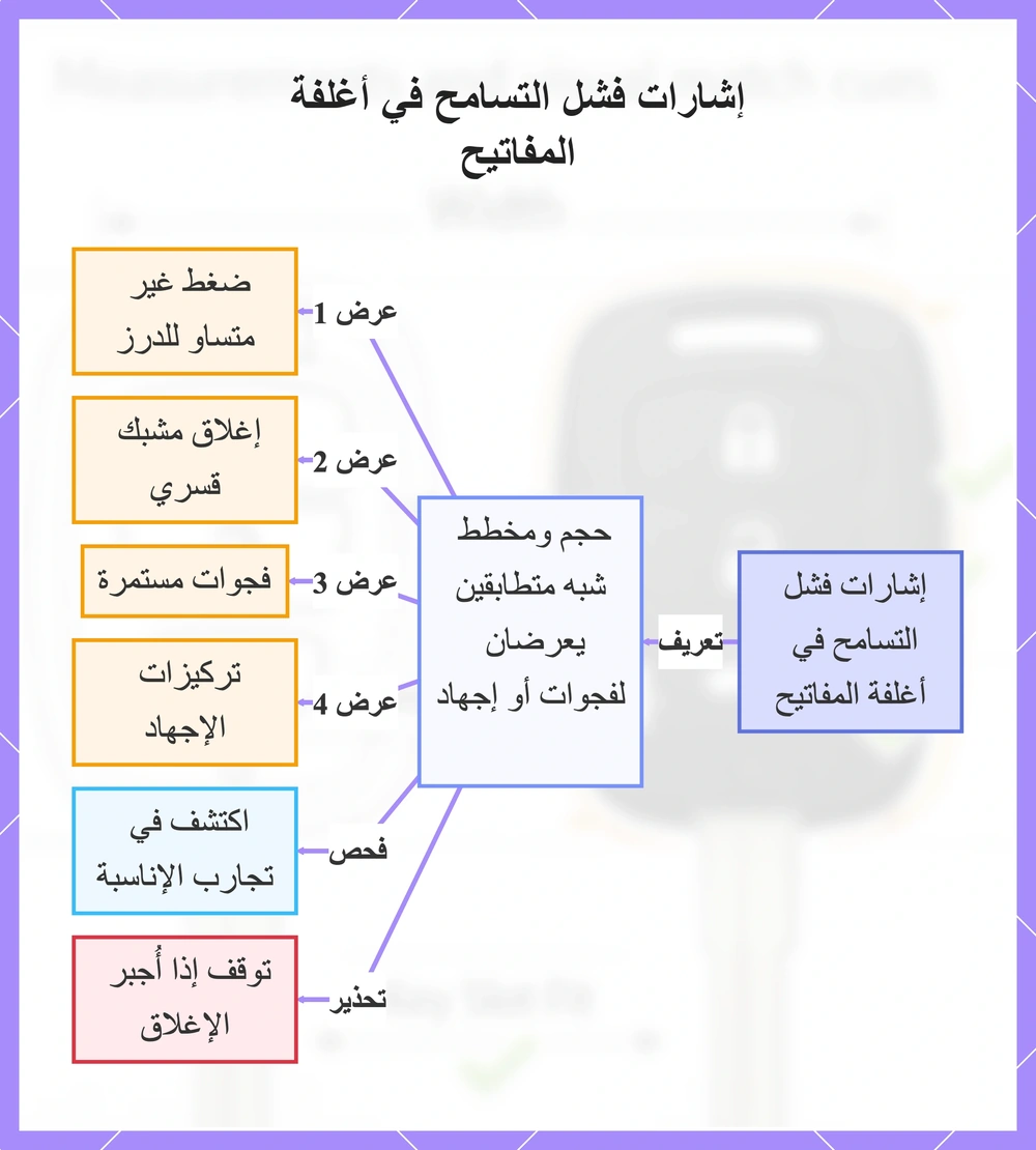 إشارات فشل التسامح في أغلفة المفاتيح