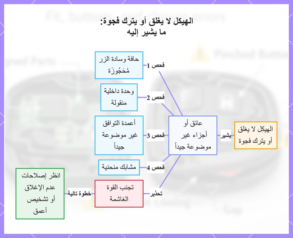الهيكل لا يغلق أو يترك فجوة: ما يشير إليه