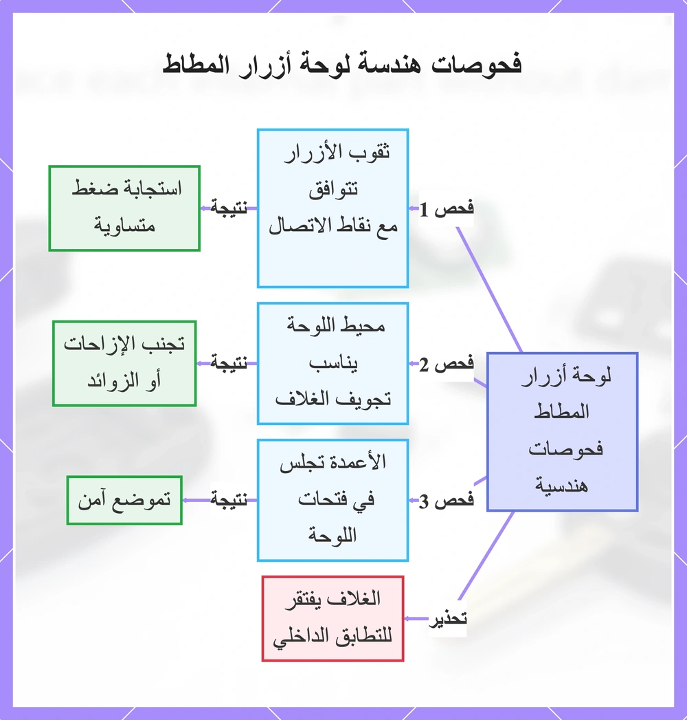 فحوصات هندسة لوحة أزرار المطاط