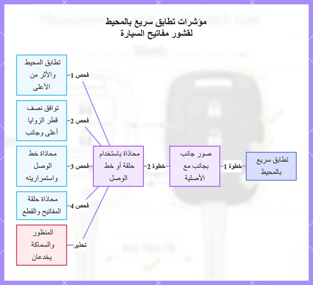 مؤشرات تطابق سريع بالمحيط لقشور مفاتيح السيارة