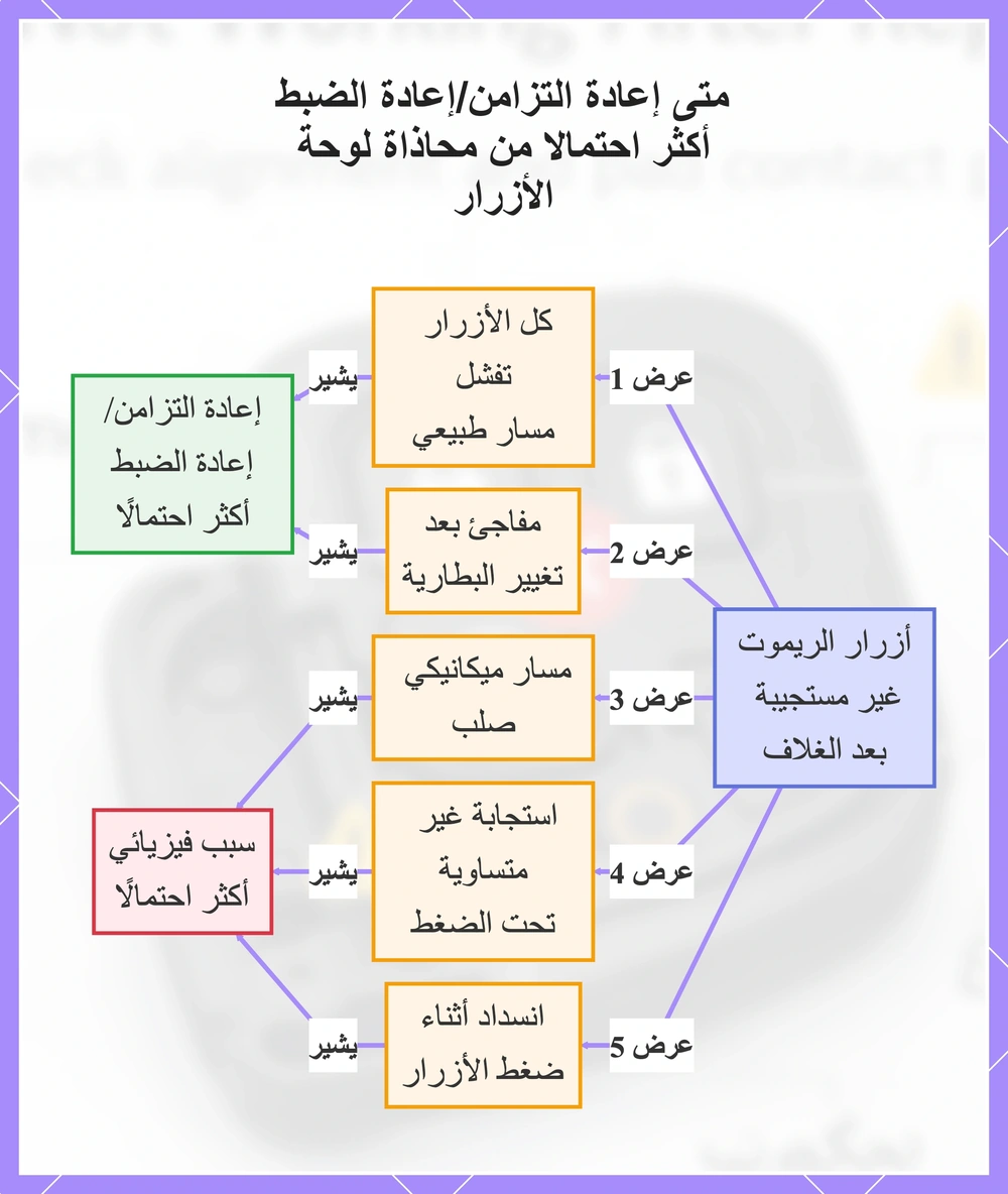 متى إعادة التزامن/إعادة الضبط أكثر احتمالًا من محاذاة لوحة الأزرار