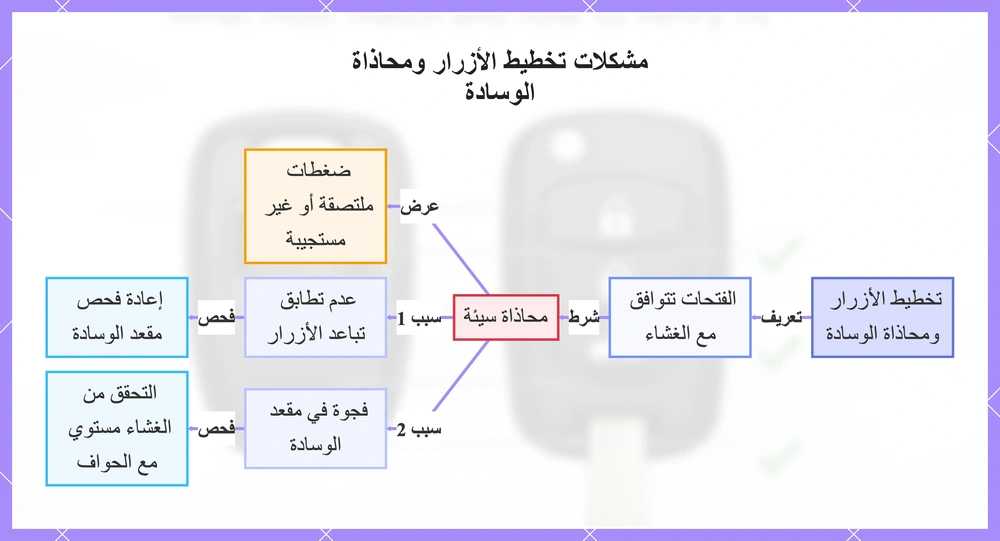 مشكلات تخطيط الأزرار ومحاذاة الوسادة