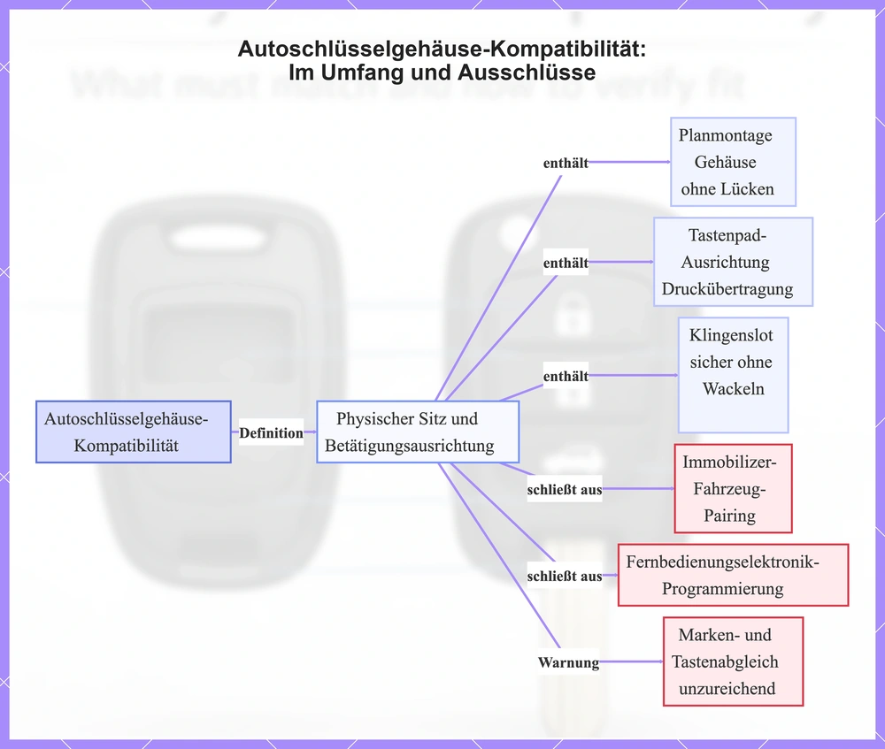 Autoschlüsselgehäuse-Kompatibilität: Im Umfang und Ausschlüsse