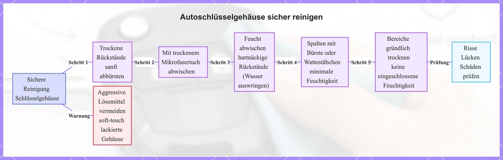 Autoschlüsselgehäuse sicher reinigen