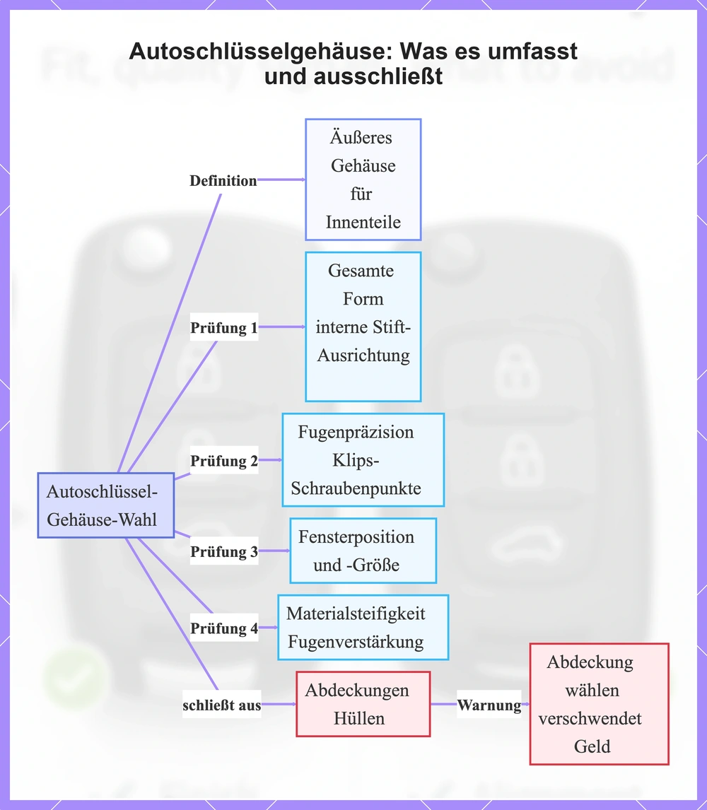Autoschlüsselgehäuse: Was es umfasst und ausschließt