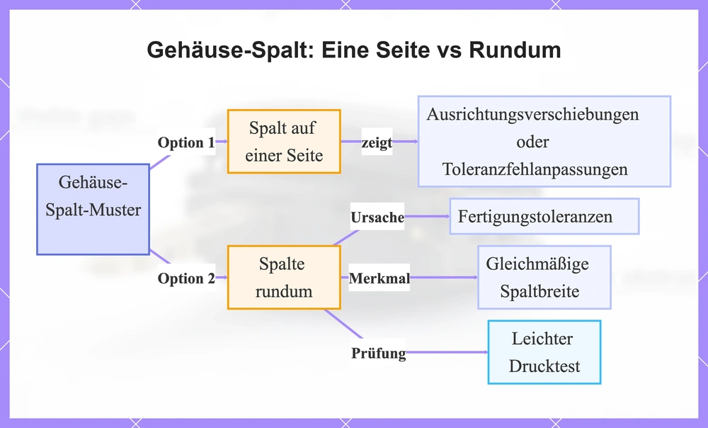 Gehäuse-Spalt: Eine Seite vs Rundum