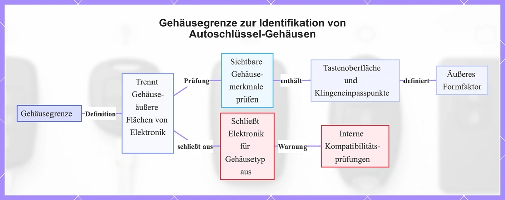 Gehäusegrenze zur Identifikation von Autoschlüssel-Gehäusen