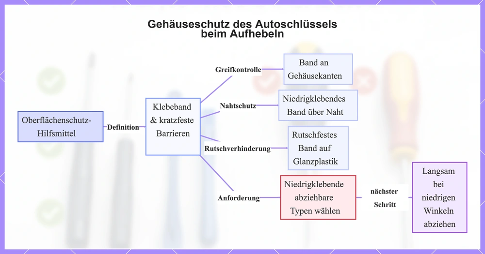 Gehäuseschutz des Autoschlüssels beim Aufhebeln