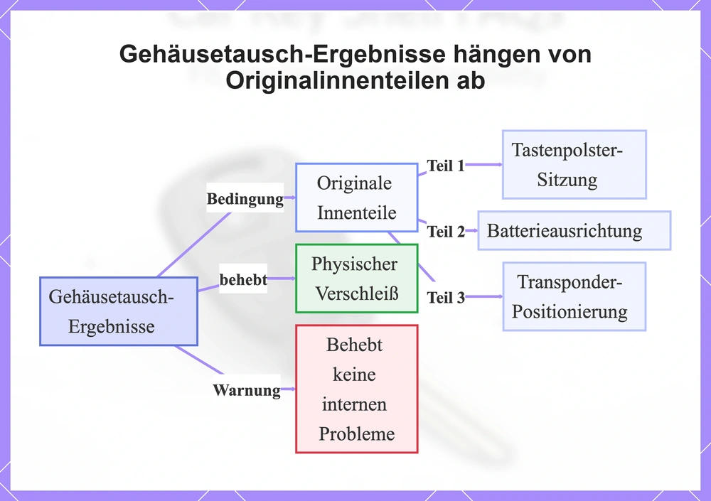 Gehäusetausch-Ergebnisse hängen von Originalinnenteilen ab