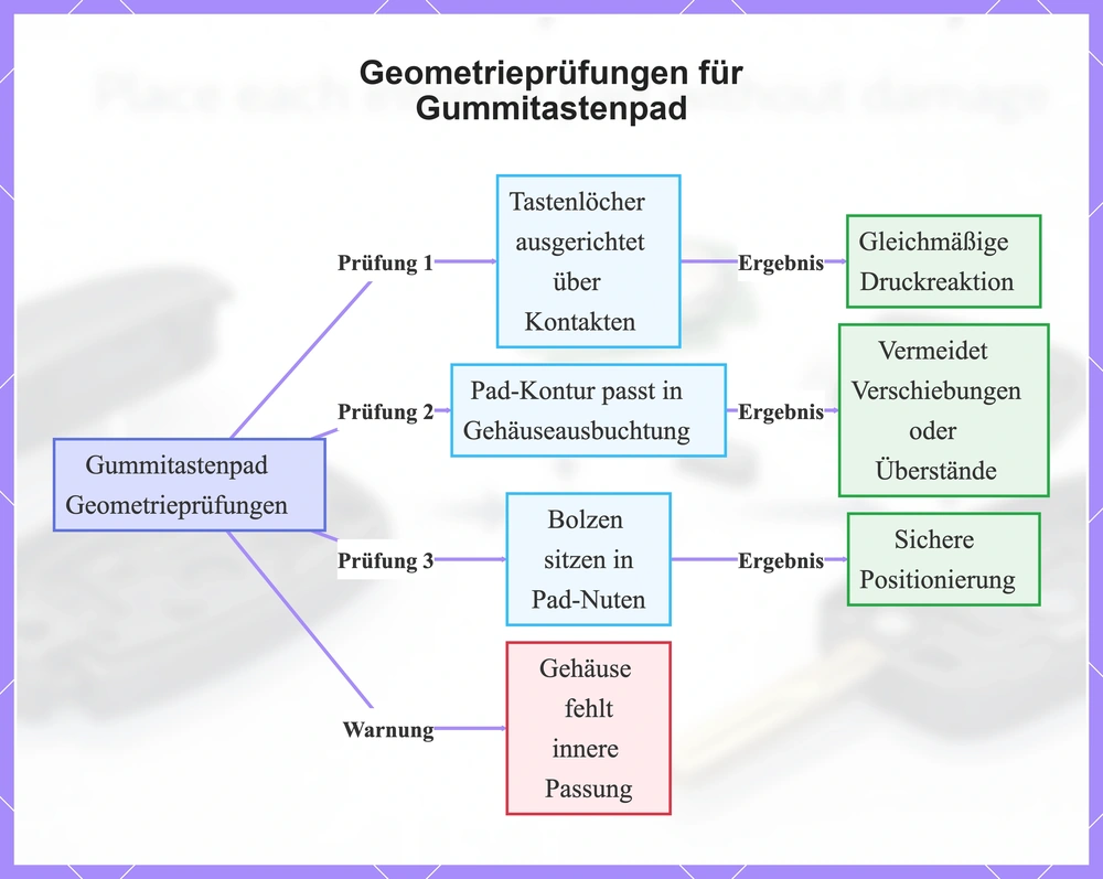 Geometrieprüfungen für Gummitastenpad