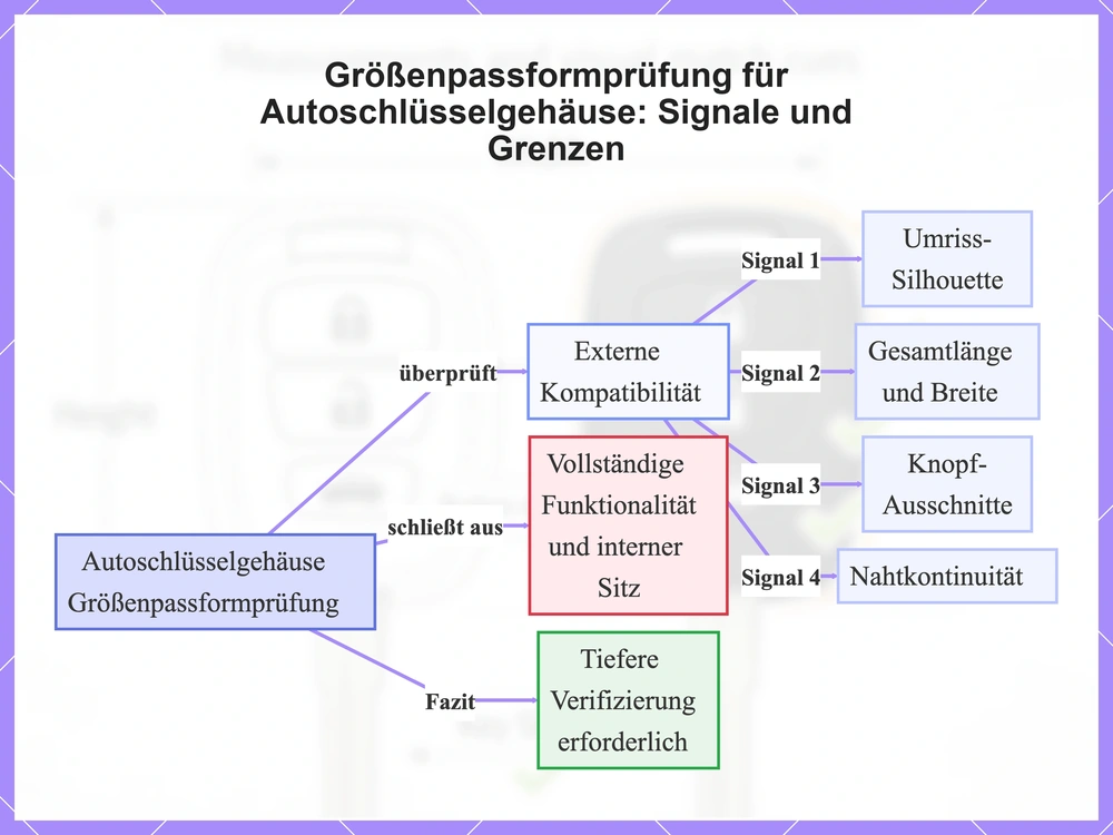 Größenpassformprüfung für Autoschlüsselgehäuse: Signale und Grenzen