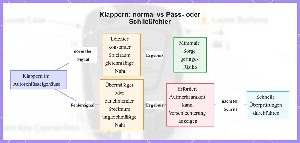 Klappern: normal vs Pass- oder Schließfehler