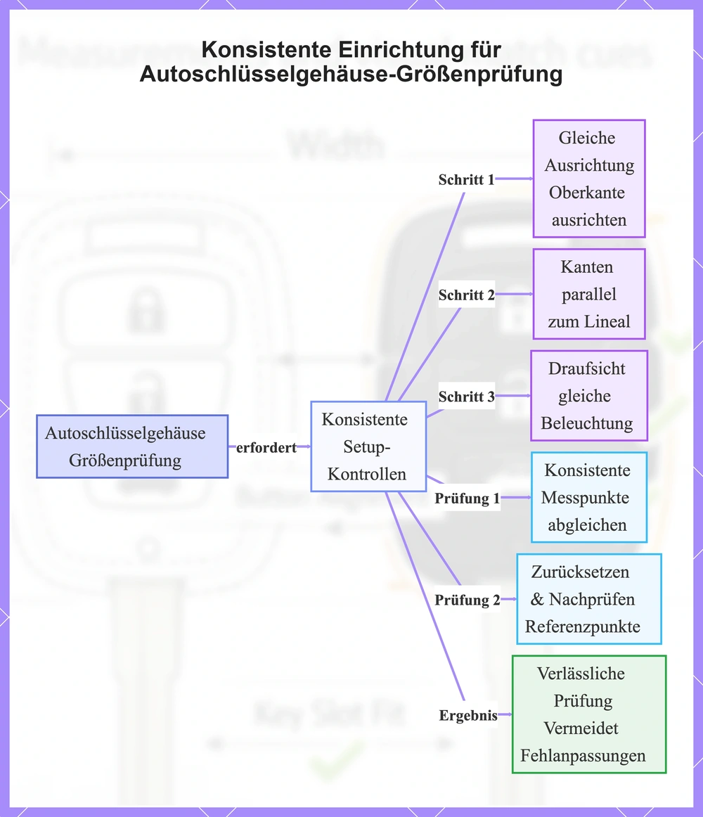 Konsistente Einrichtung für Autoschlüsselgehäuse-Größenprüfung