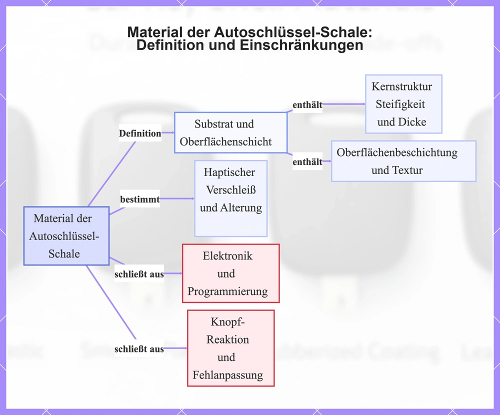 Material der Autoschlüssel-Schale: Definition und Einschränkungen