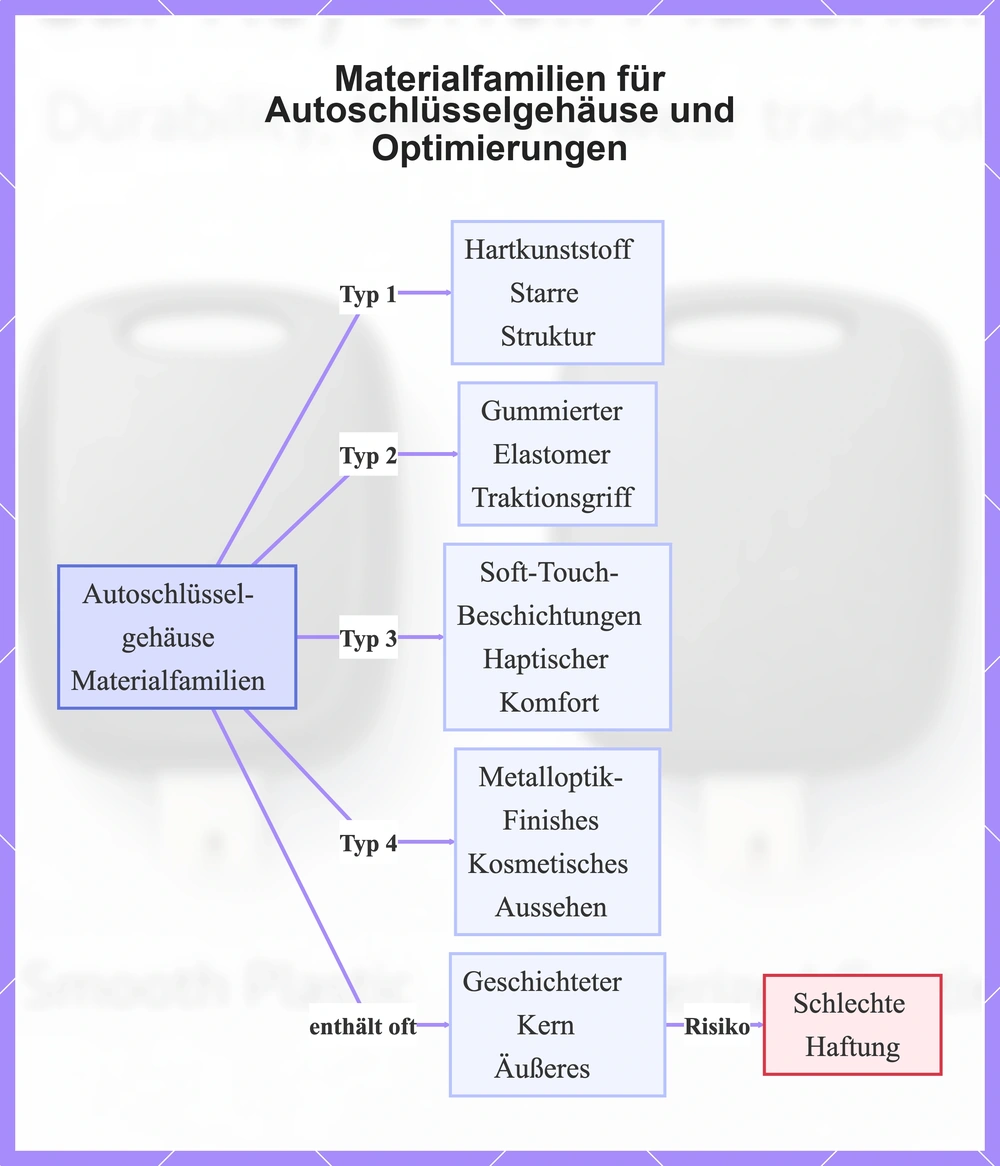 Materialfamilien für Autoschlüsselgehäuse und Optimierungen