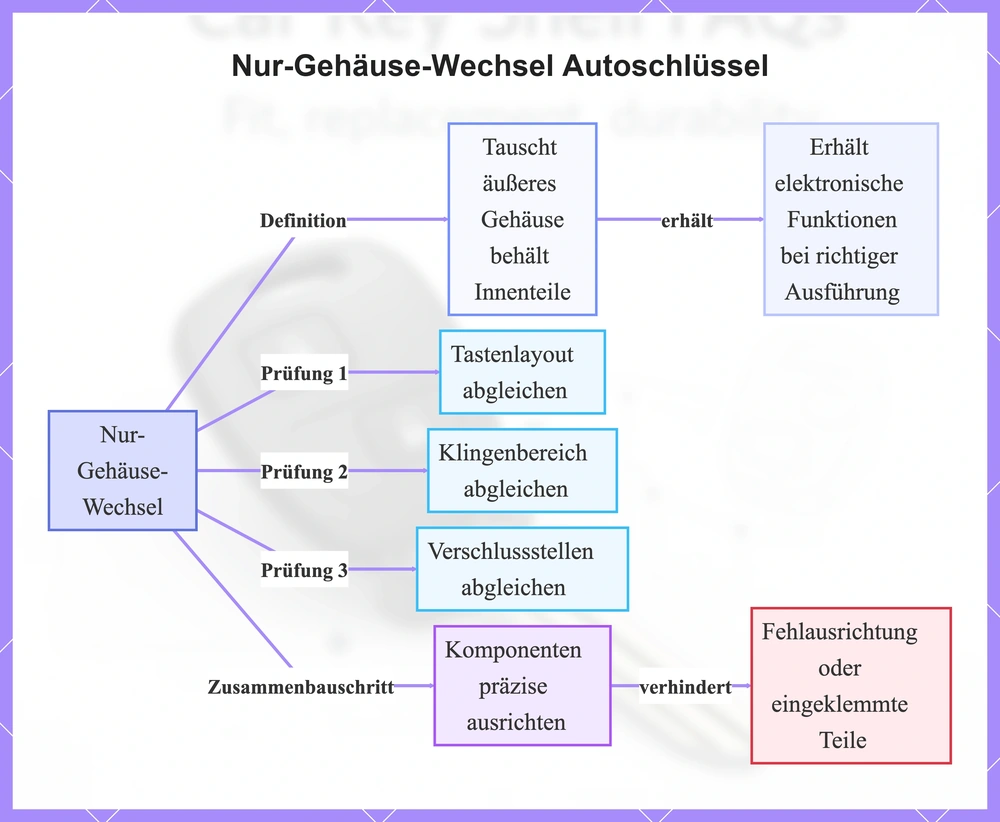 Nur-Gehäuse-Wechsel Autoschlüssel