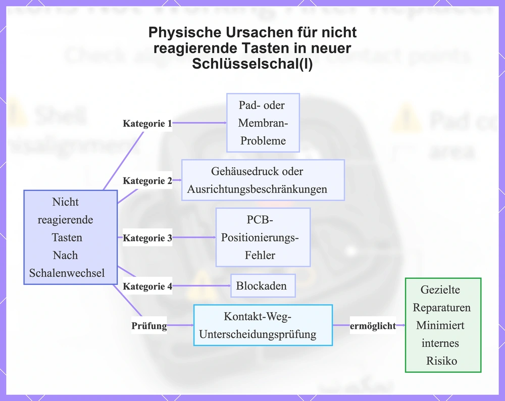 Physische Ursachen für nicht reagierende Tasten in neuer Schlüsselschal(l)
