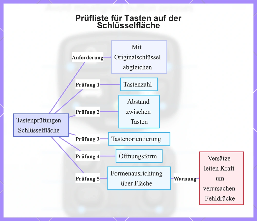 Prüfliste für Tasten auf der Schlüsselfläche