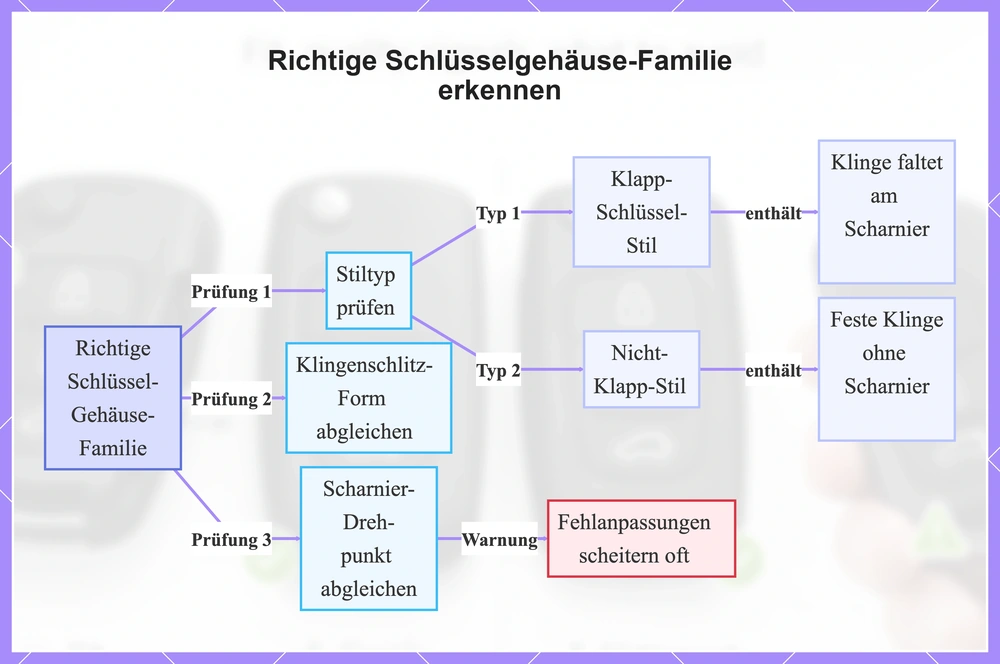 Richtige Schlüsselgehäuse-Familie erkennen