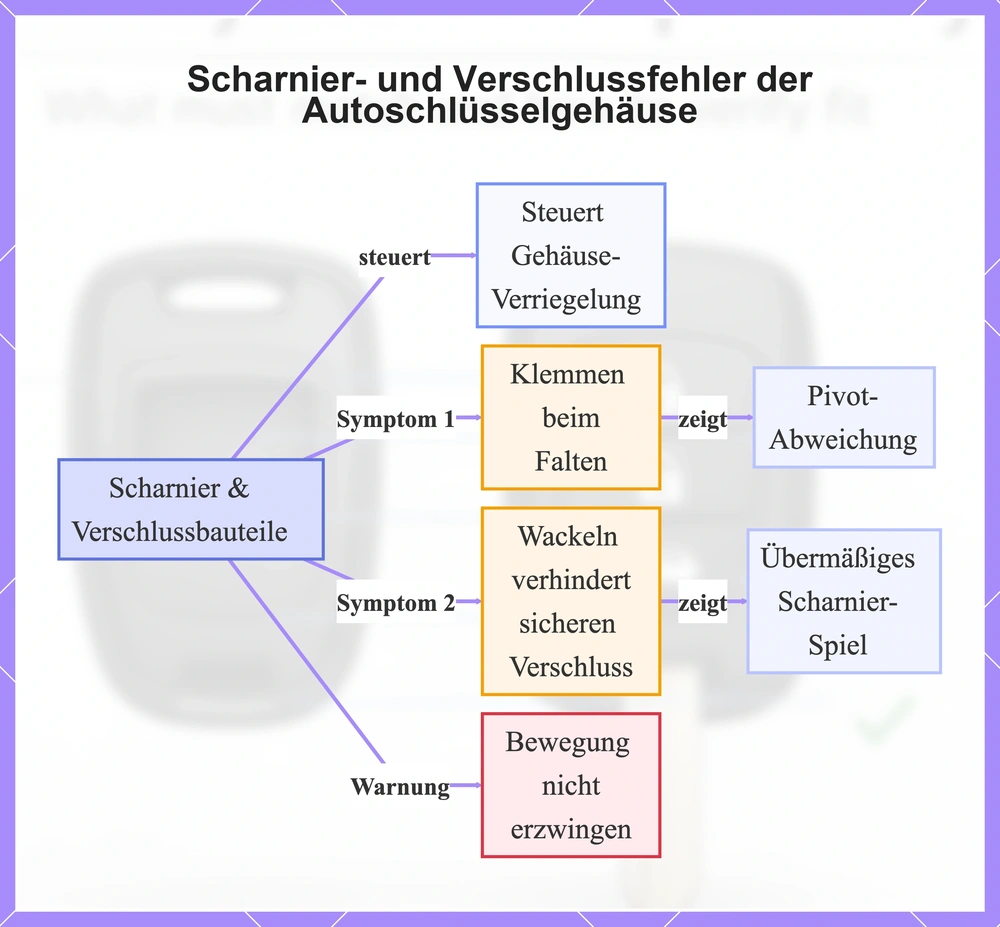 Scharnier- und Verschlussfehler der Autoschlüsselgehäuse