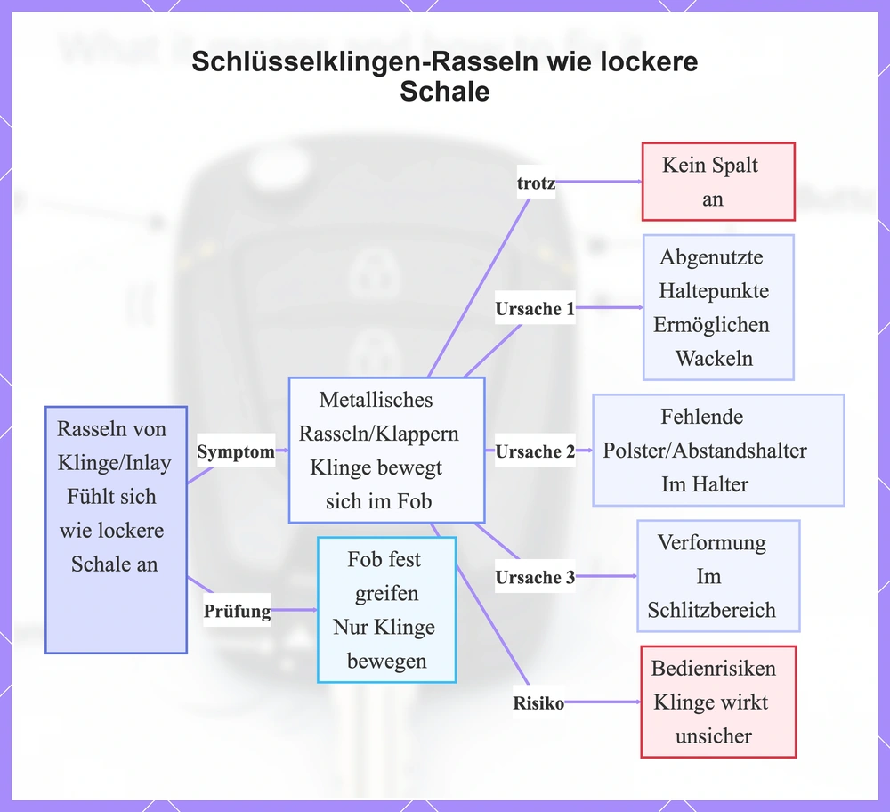 Schlüsselklingen-Rasseln wie lockere Schale