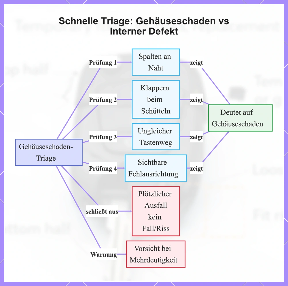 Schnelle Triage: Gehäuseschaden vs Interner Defekt