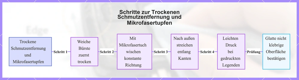 Schritte zur Trockenen Schmutzentfernung und Mikrofasertupfen