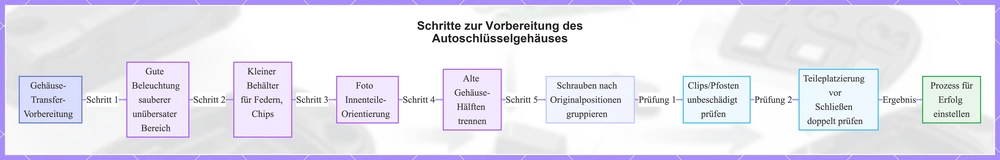 Schritte zur Vorbereitung des Autoschlüsselgehäuses