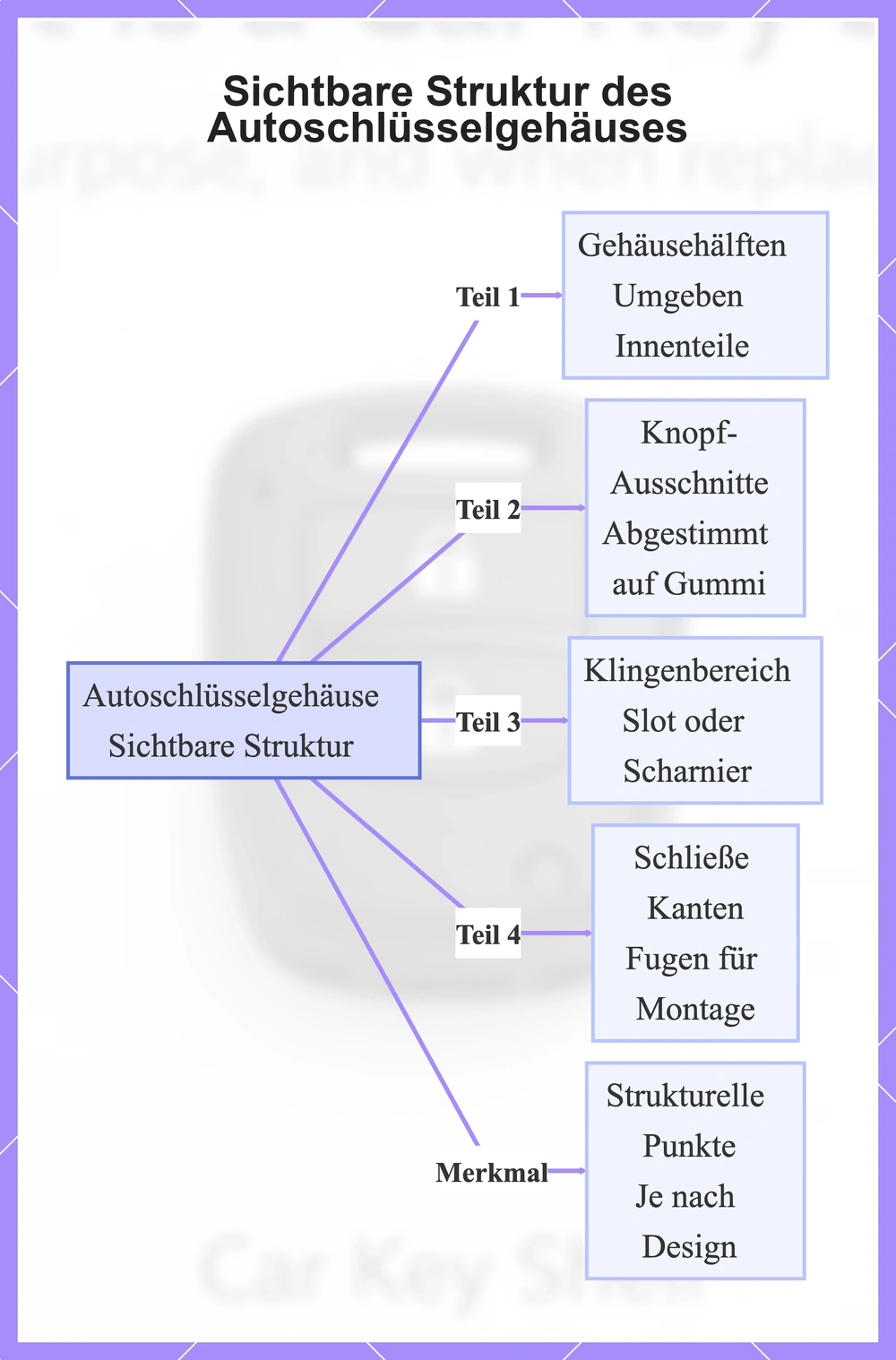 Sichtbare Struktur des Autoschlüsselgehäuses