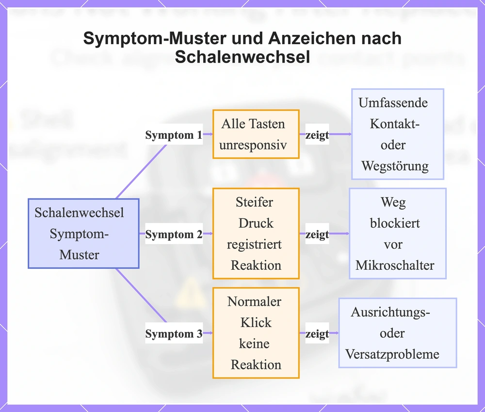 Symptom-Muster und Anzeichen nach Schalenwechsel