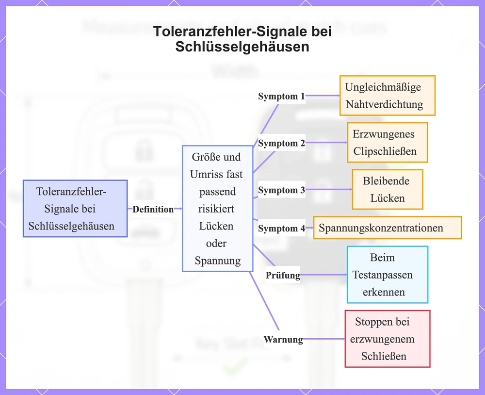 Toleranzfehler-Signale bei Schlüsselgehäusen