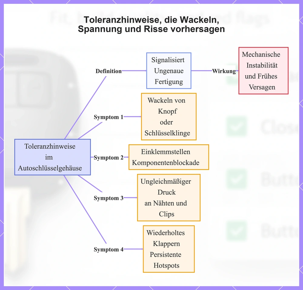 Toleranzhinweise, die Wackeln, Spannung und Risse vorhersagen