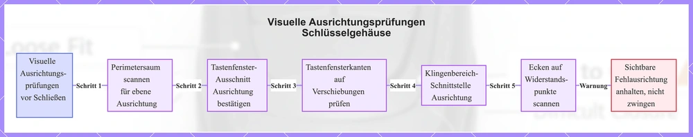 Visuelle Ausrichtungsprüfungen Schlüsselgehäuse
