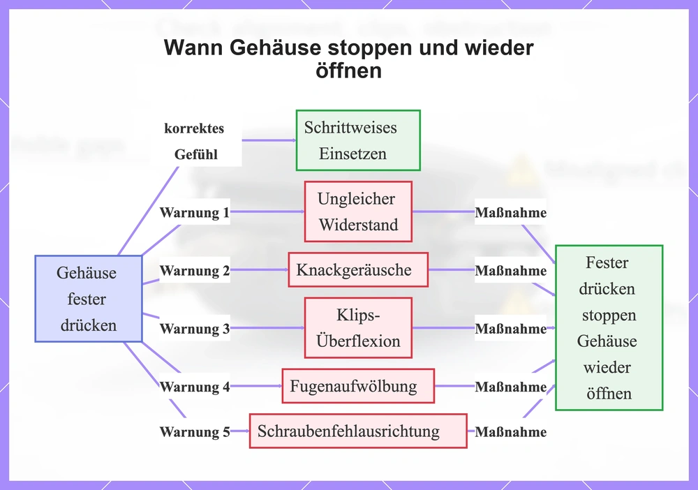 Wann Gehäuse stoppen und wieder öffnen