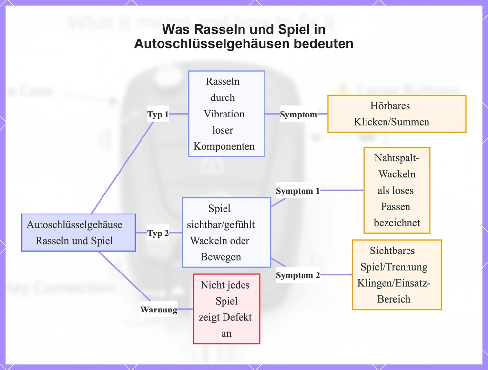 Was Rasseln und Spiel in Autoschlüsselgehäusen bedeuten