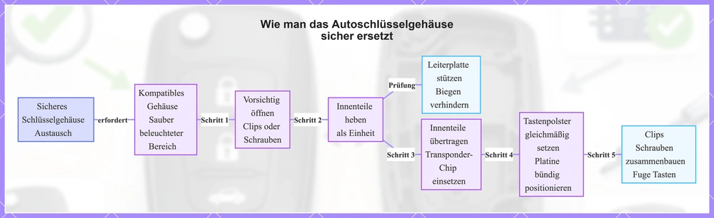 Wie man das Autoschlüsselgehäuse sicher ersetzt
