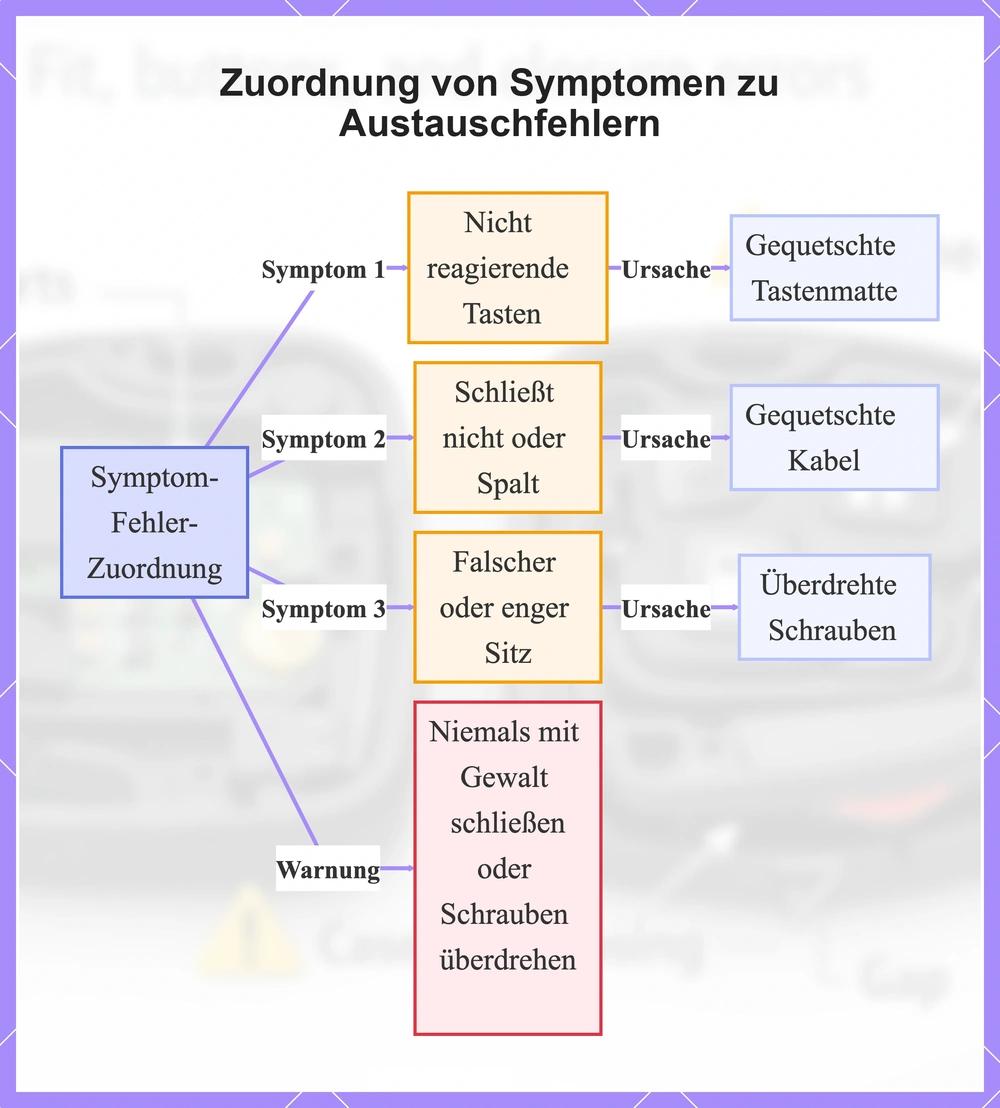 Zuordnung von Symptomen zu Austauschfehlern