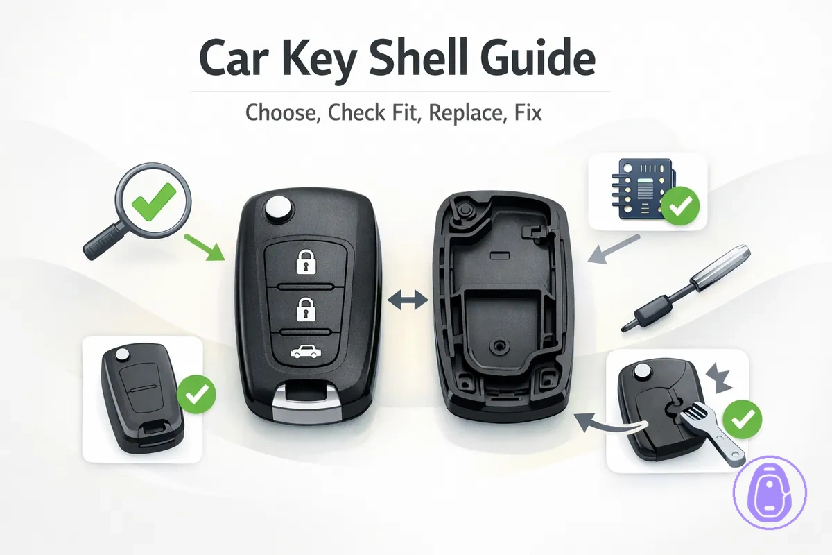 Homepage-style illustration for Car key shell guides.