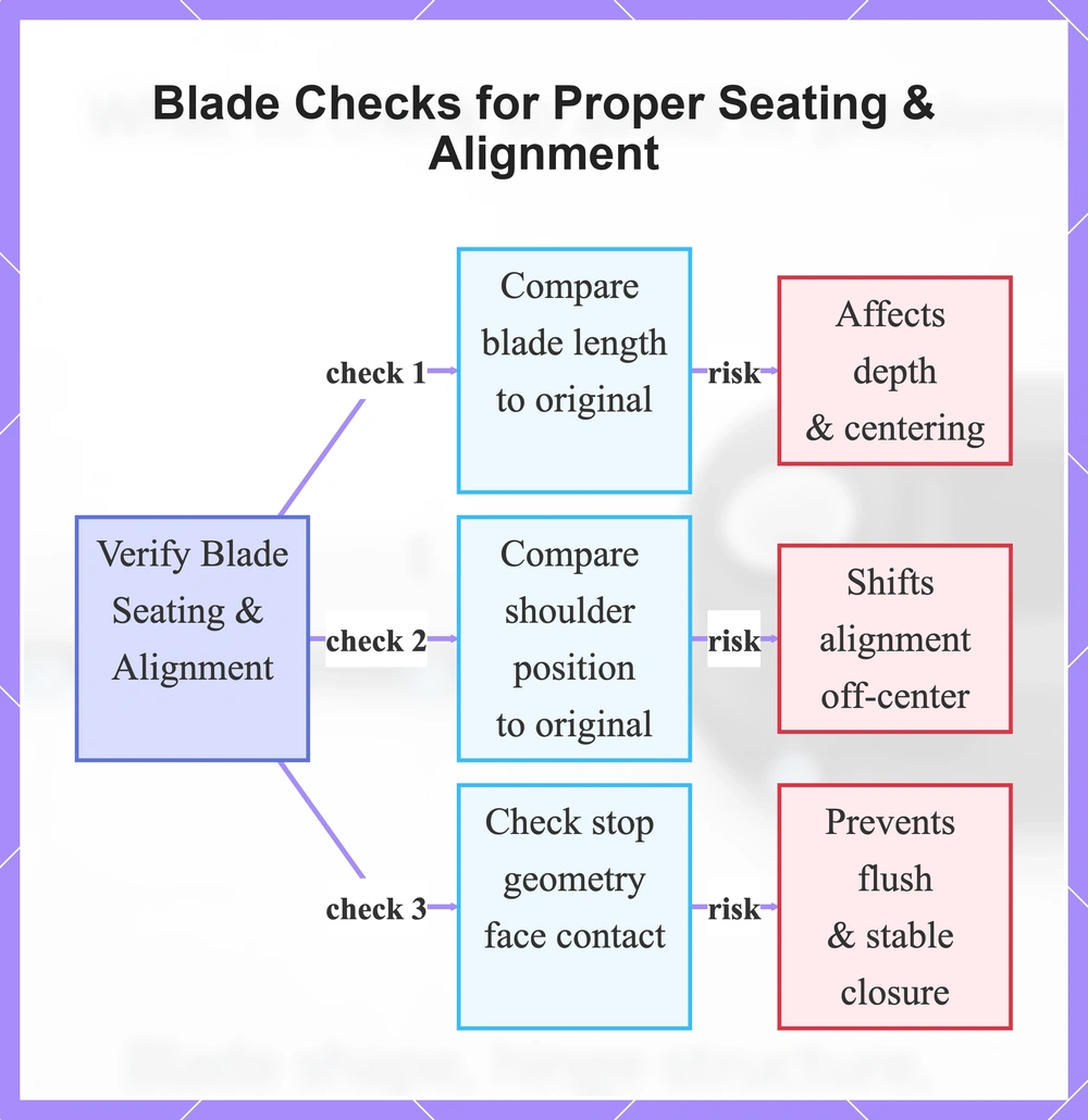 Blade Checks for Proper Seating & Alignment