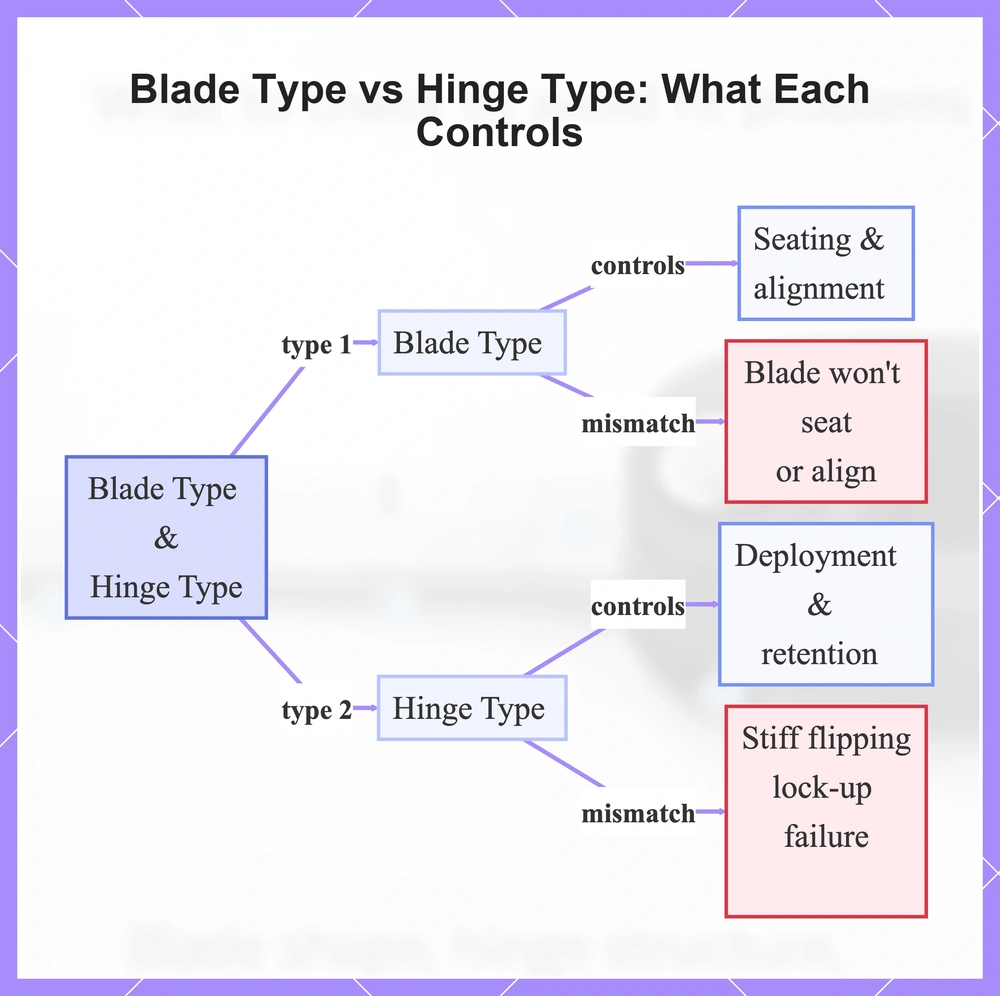 Blade Type vs Hinge Type: What Each Controls