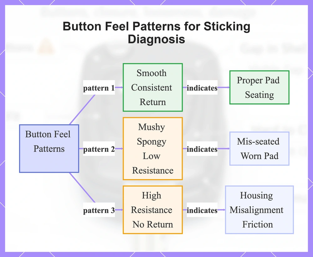 Button Feel Patterns for Sticking Diagnosis