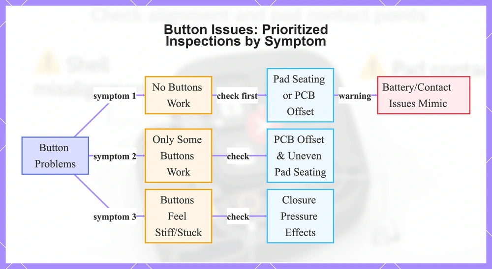 Button Issues: Prioritized Inspections by Symptom