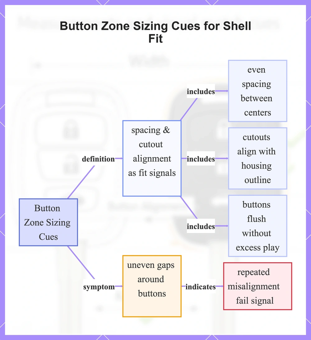 Button Zone Sizing Cues for Shell Fit