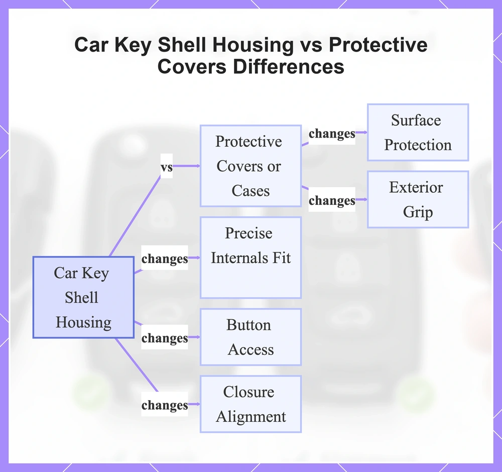 Car Key Shell Housing vs Protective Covers Differences