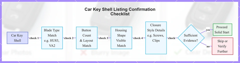 Car Key Shell Listing Confirmation Checklist