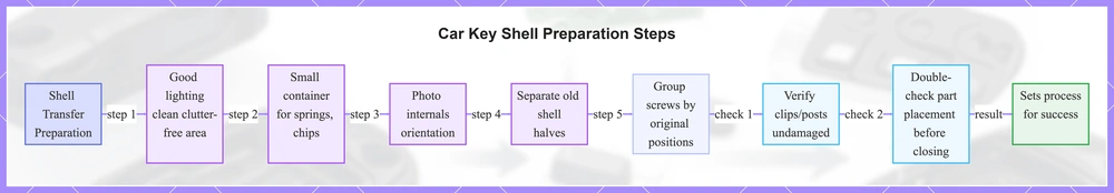 Car Key Shell Preparation Steps