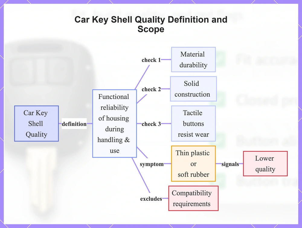 Car Key Shell Quality Definition and Scope