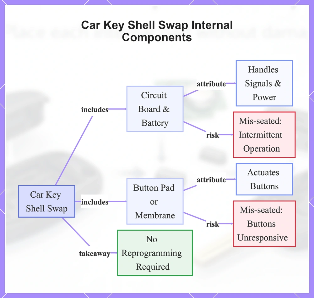 Car Key Shell Swap Internal Components