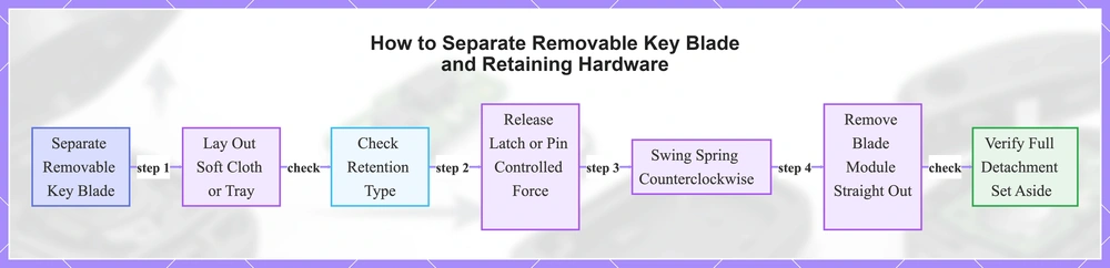 How to Separate Removable Key Blade and Retaining Hardware